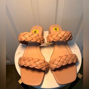 Elegant Braided Tan Sandals